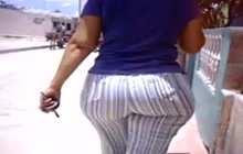 Big and fat ass on the street